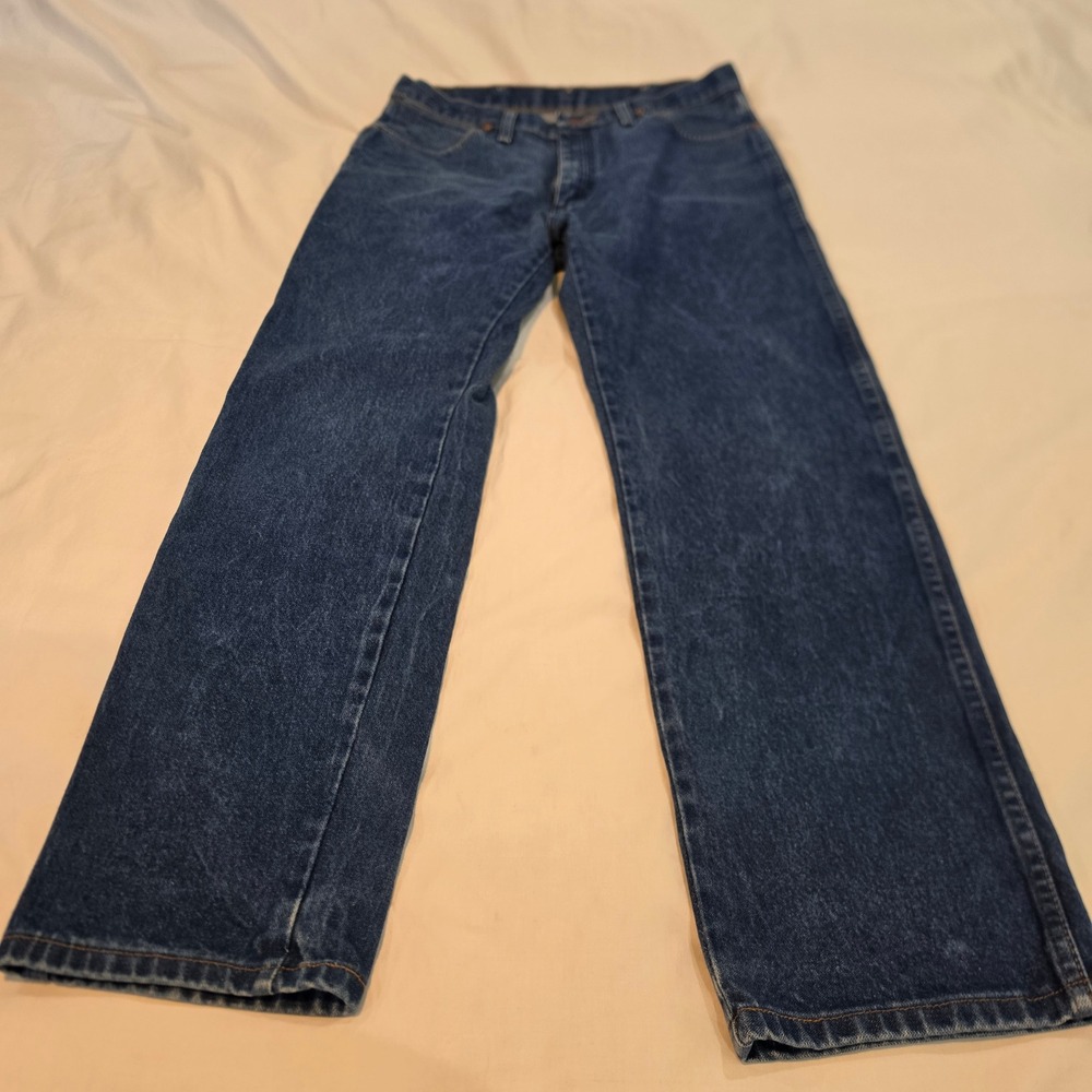 Wrangler Jeans Mens 34x32 Blue Excellent Cowboy Cut 13MWZ Straight Leg Denim